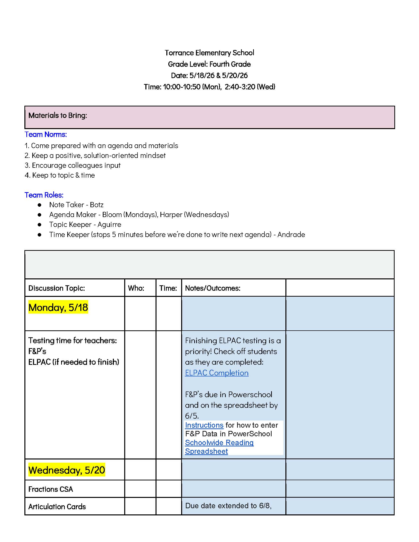 PLC agenda page 1